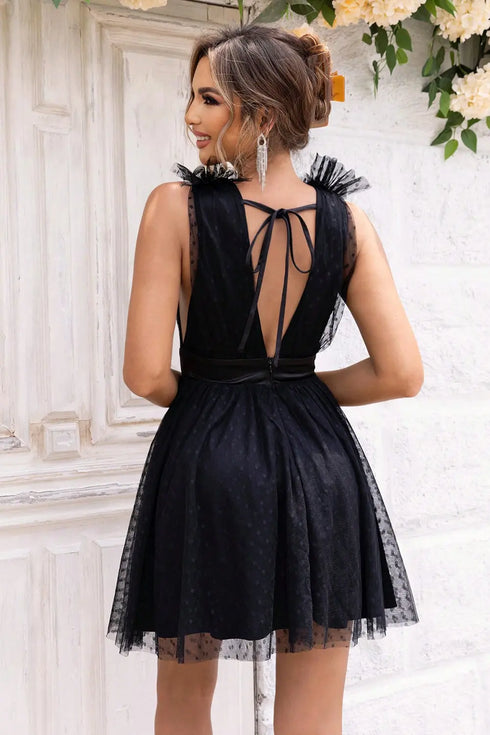 'Vania' Sleeveless Mesh Dress - Celes Fashion